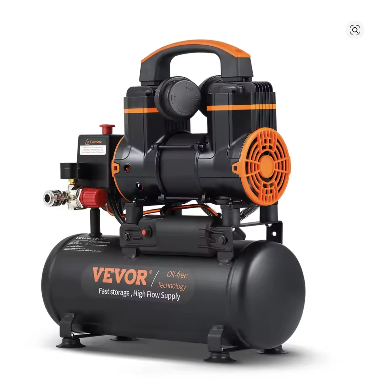 Compresseur d'air portable SucceBuy, pompe silencieuse sans huile avec réservoir de 9 L/18 L/24 L/35 L pour les réparations à domicile et le gonflage des pneus