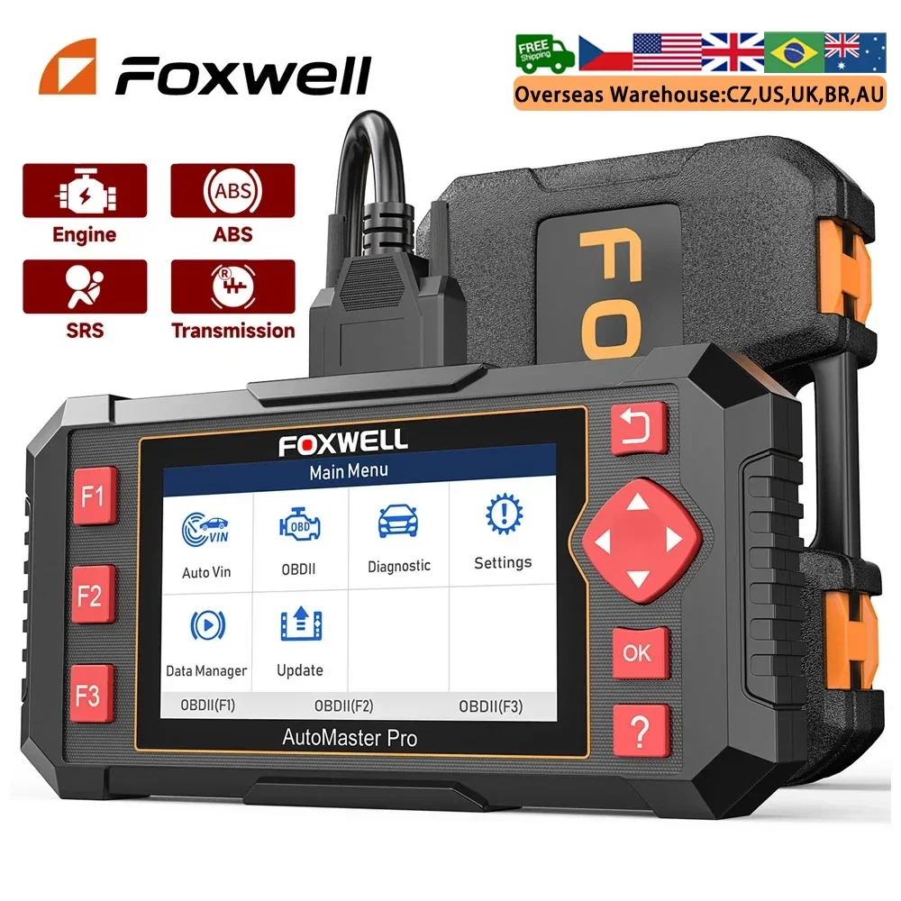 Scanner OBD2/EOBD FOXWELL NT604 Elite pour le diagnostic du moteur, de l'ABS, des SRS et de la transmission - Outil de lecture des codes d'erreur pour véhicules automobiles. N'hésitez pas à me contacter si vous avez besoin d'aide concernant d'autres produits !