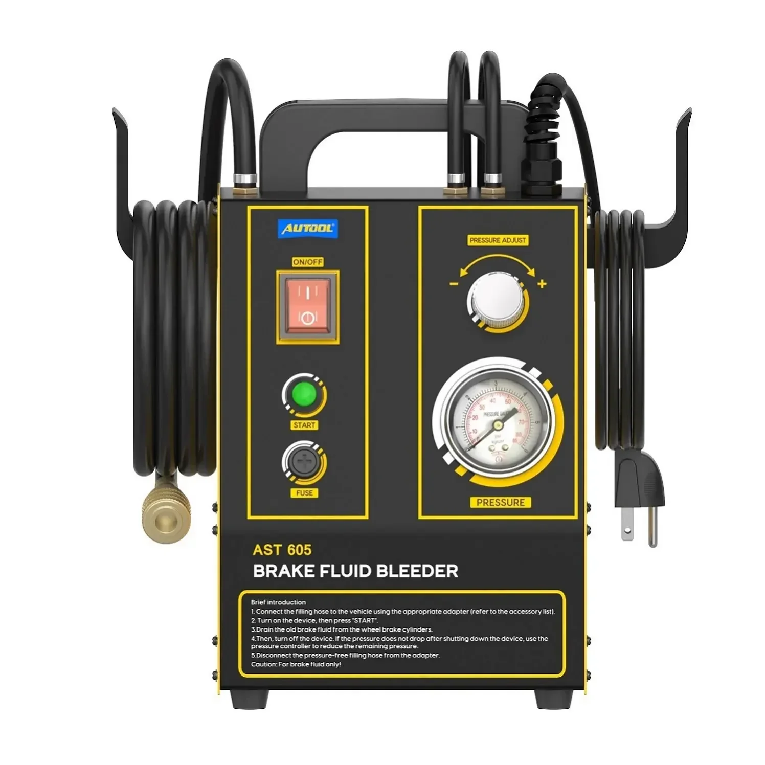 Kit d'extraction et de purge de liquide de frein AUTOOL AST605 - Vidangeur de liquide de frein avec bouteille de recyclage et pompe de purge